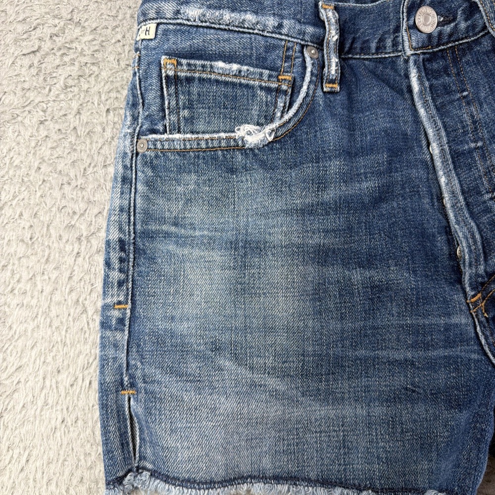 Citizens of Humanity Alyx Classic High Rise Denim Short Size 28 Blue 3" Inseam - Picture 4 of 15